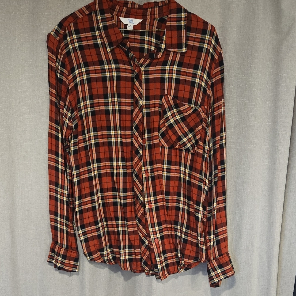 Time and Tru Red Plaid Shirt